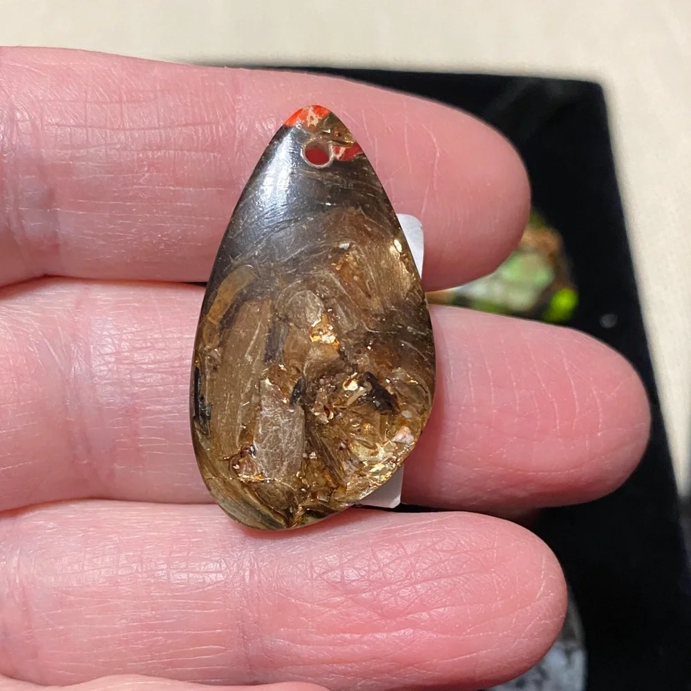 Eight assorted natural gemstones pendants for jewelry makers